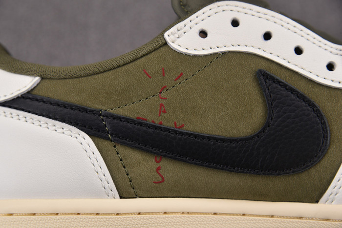travis scott x air jordan 1 low og medium olive dm7866-200