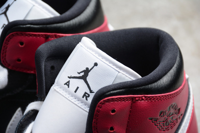 air jordan 1 mid black noble red bq6472-016