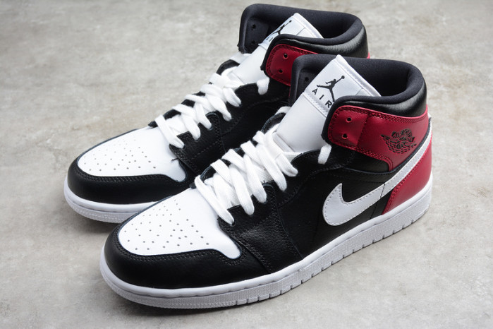 air jordan 1 mid black noble red bq6472-016