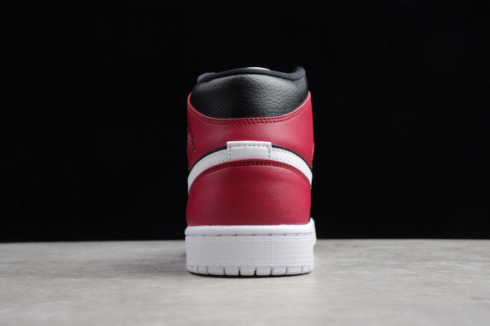 air jordan 1 mid black noble red bq6472-016