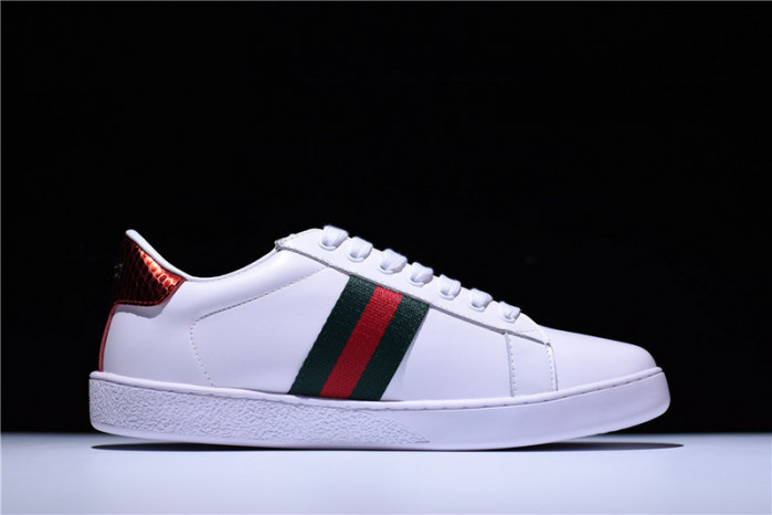 g*u*i ace embroidered low-top sneaker white with bee
