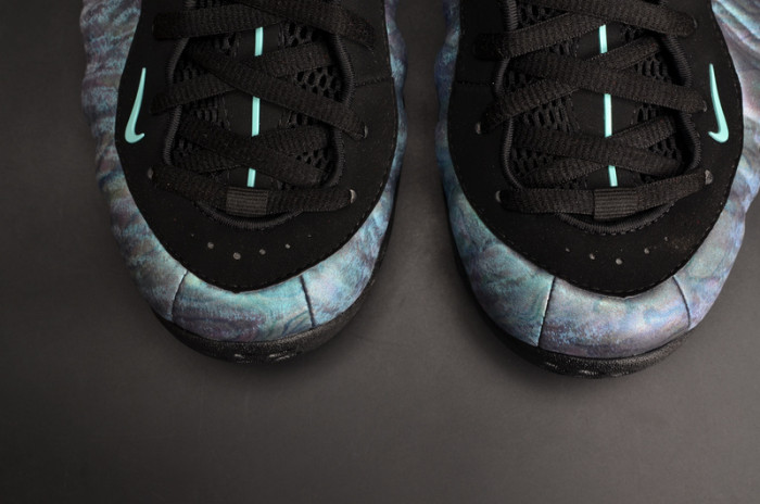 nike air foamposite one prm “abalone” black/aurora green mens 575420-009