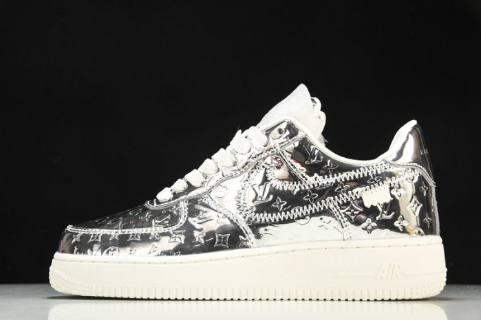 nike low air force 1 x silver