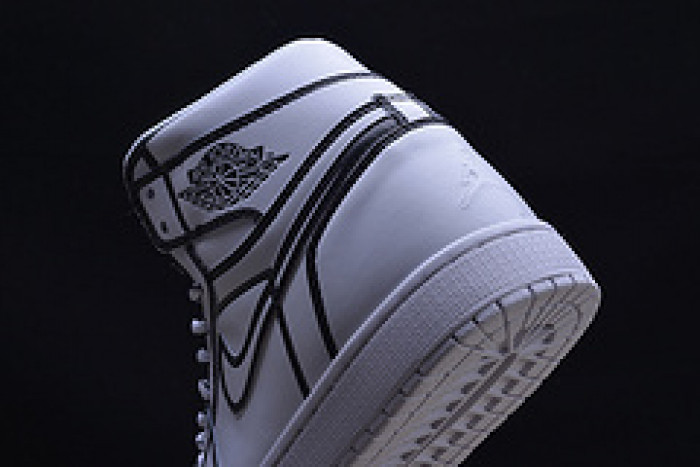 nike air jordan 1 retro “comic 3d pencil” white hand-painted mens aa4724-110