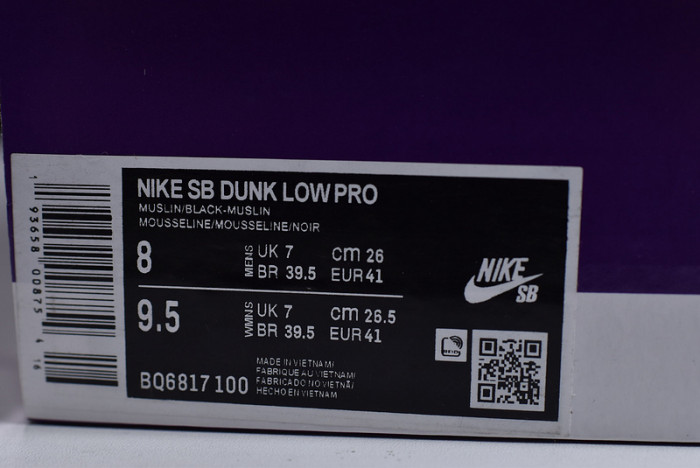 nike sb dunk low pro hennessy bq6817-100