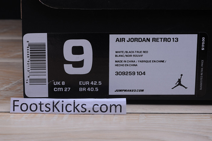 air jordan 13 retro "he got game" white/ black-true red 309259-104